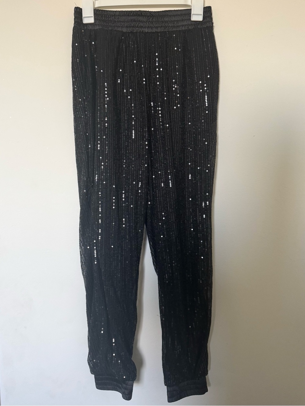 Mustard Seed Black Sequin Pull-On Joggers